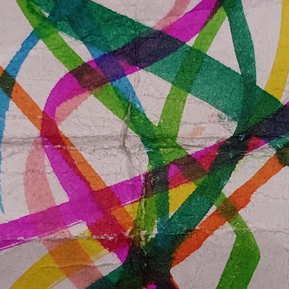 A colorful abstract drawing by Yashica at age five
